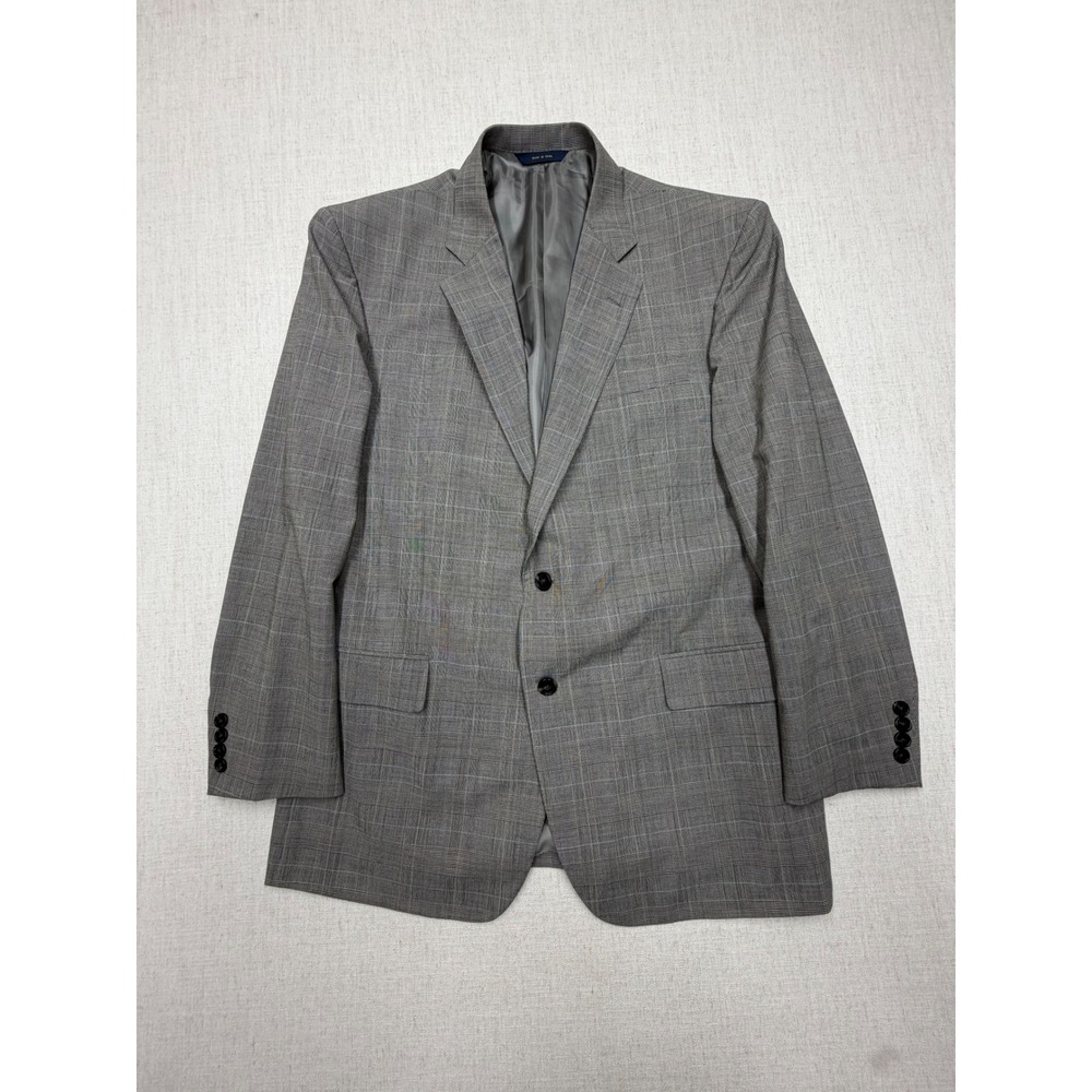 Brooks Brothers Madison 44R Grey Glen Plaid BrooksCool Full Canvas Blazer